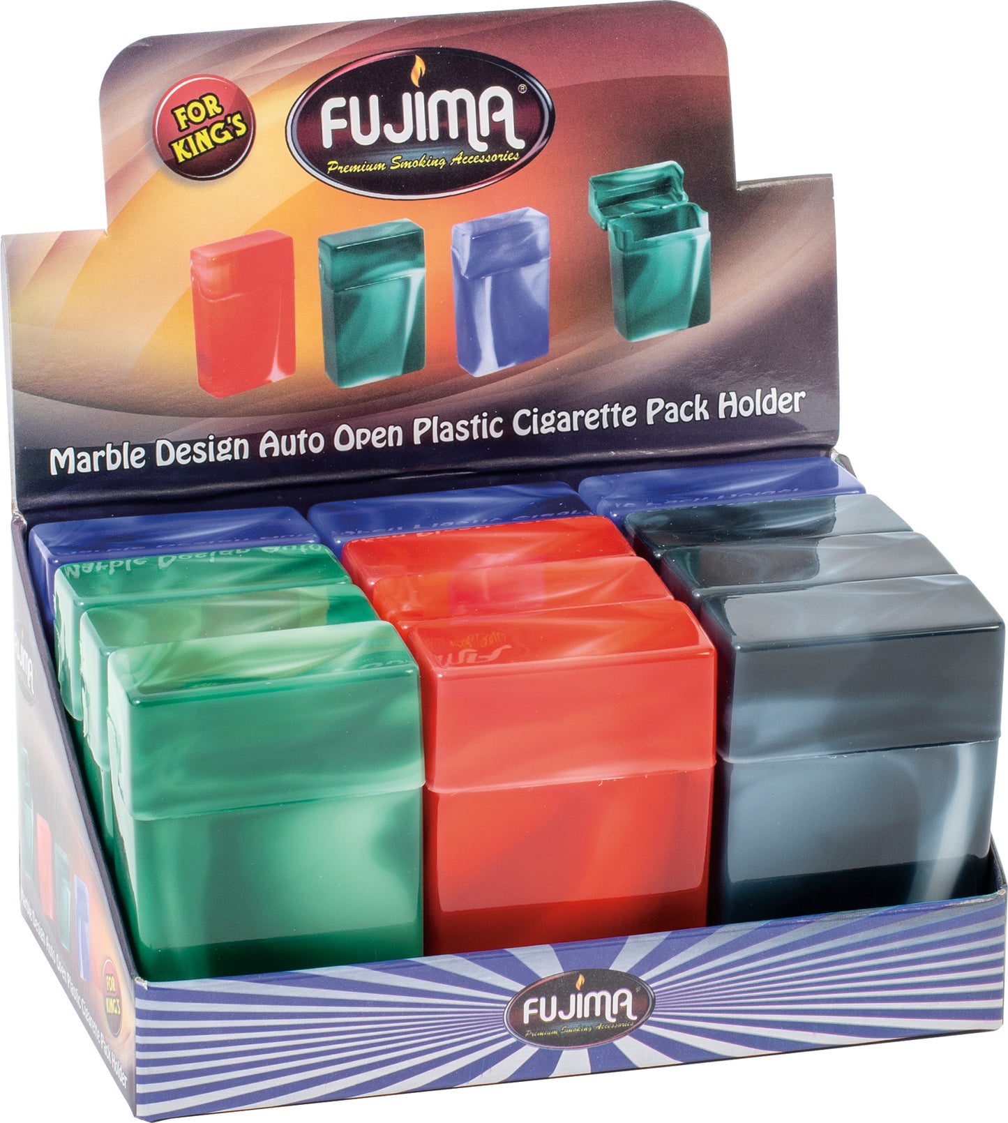 Marble Look Plastic Cig. Case For King Size 12CT