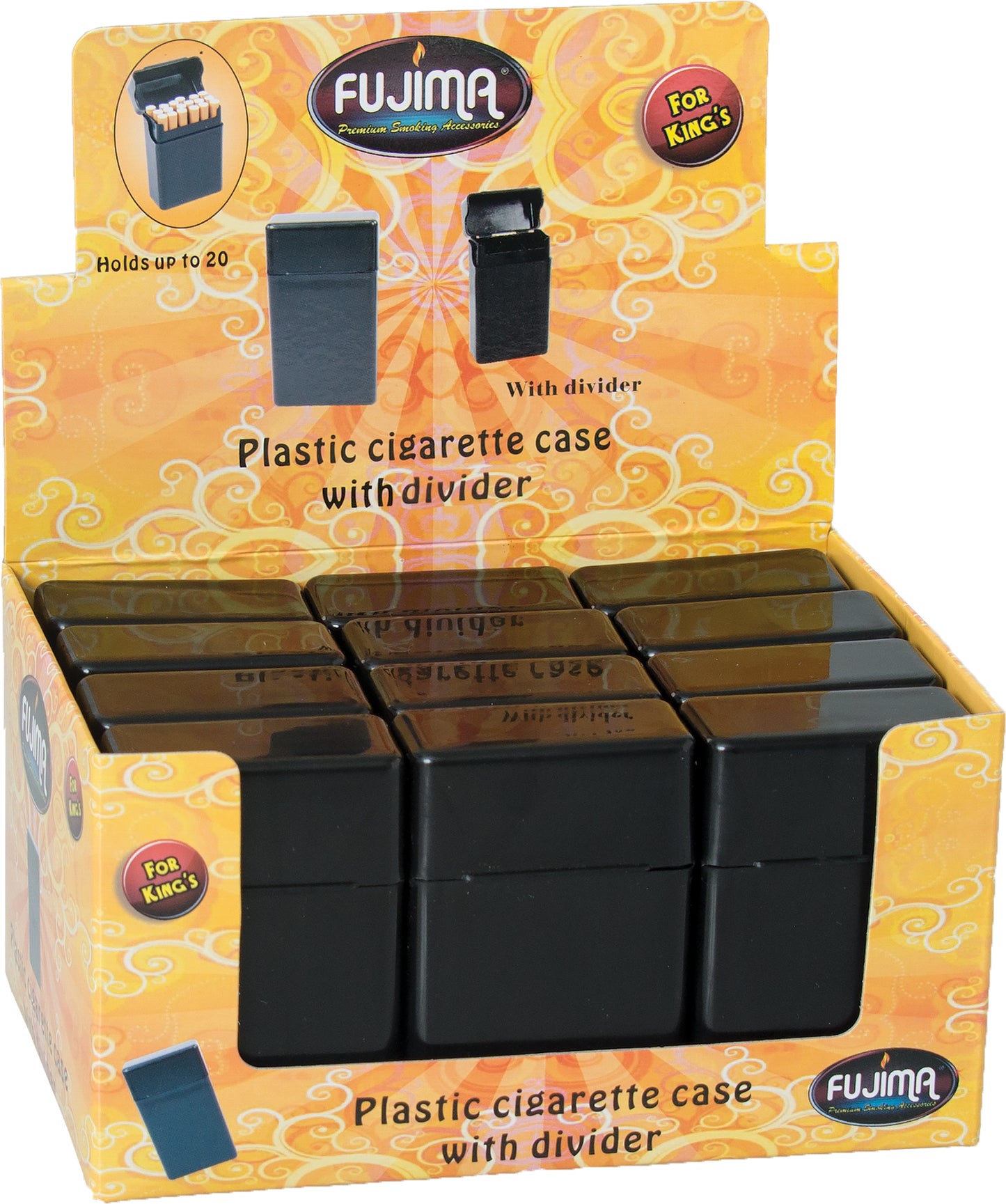 Fujima Assorted 3 Divider Cigarette Pack Holder King 12CT