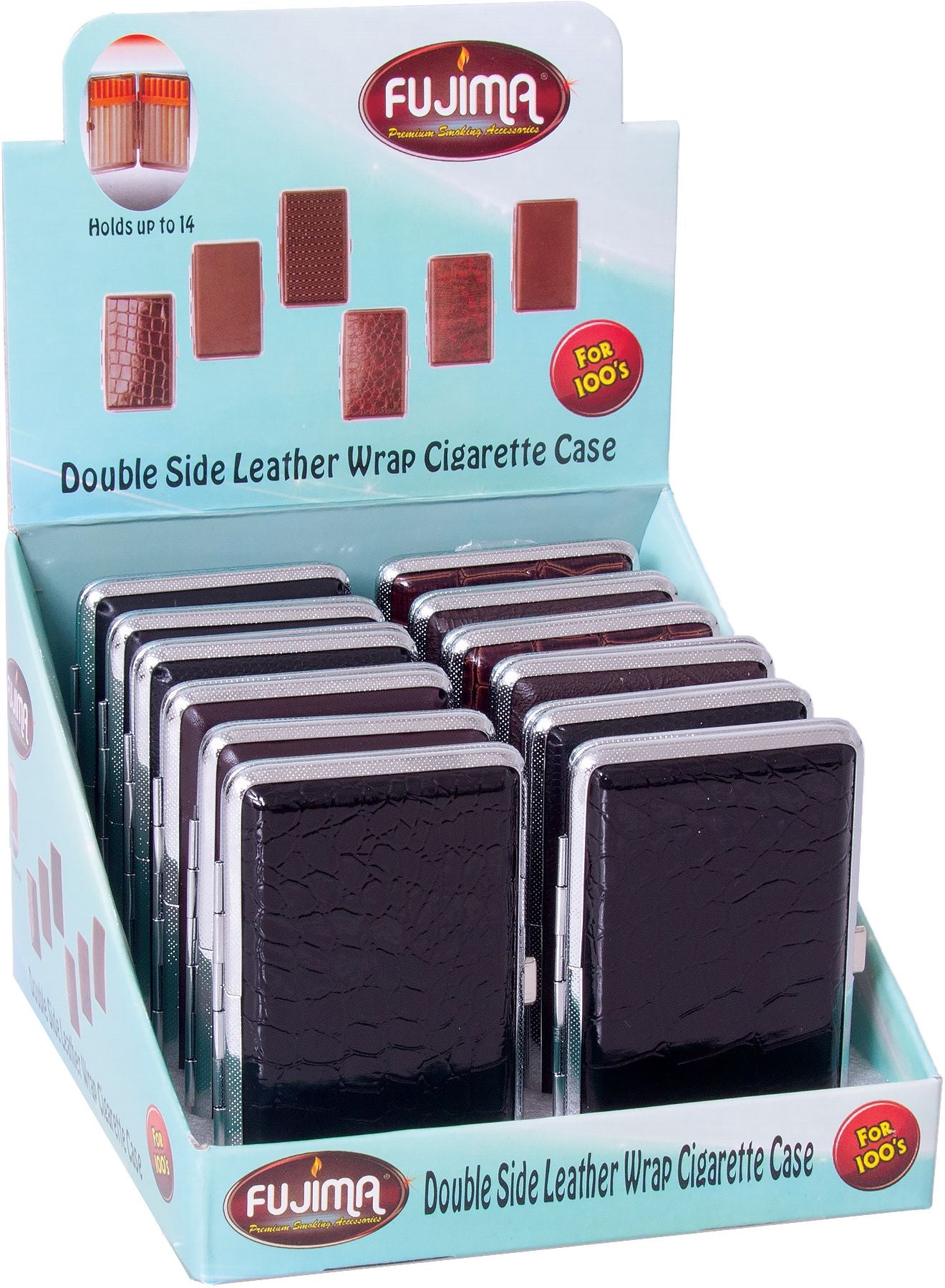 Double Side Leather Wrap Cigarette Cases 12CT