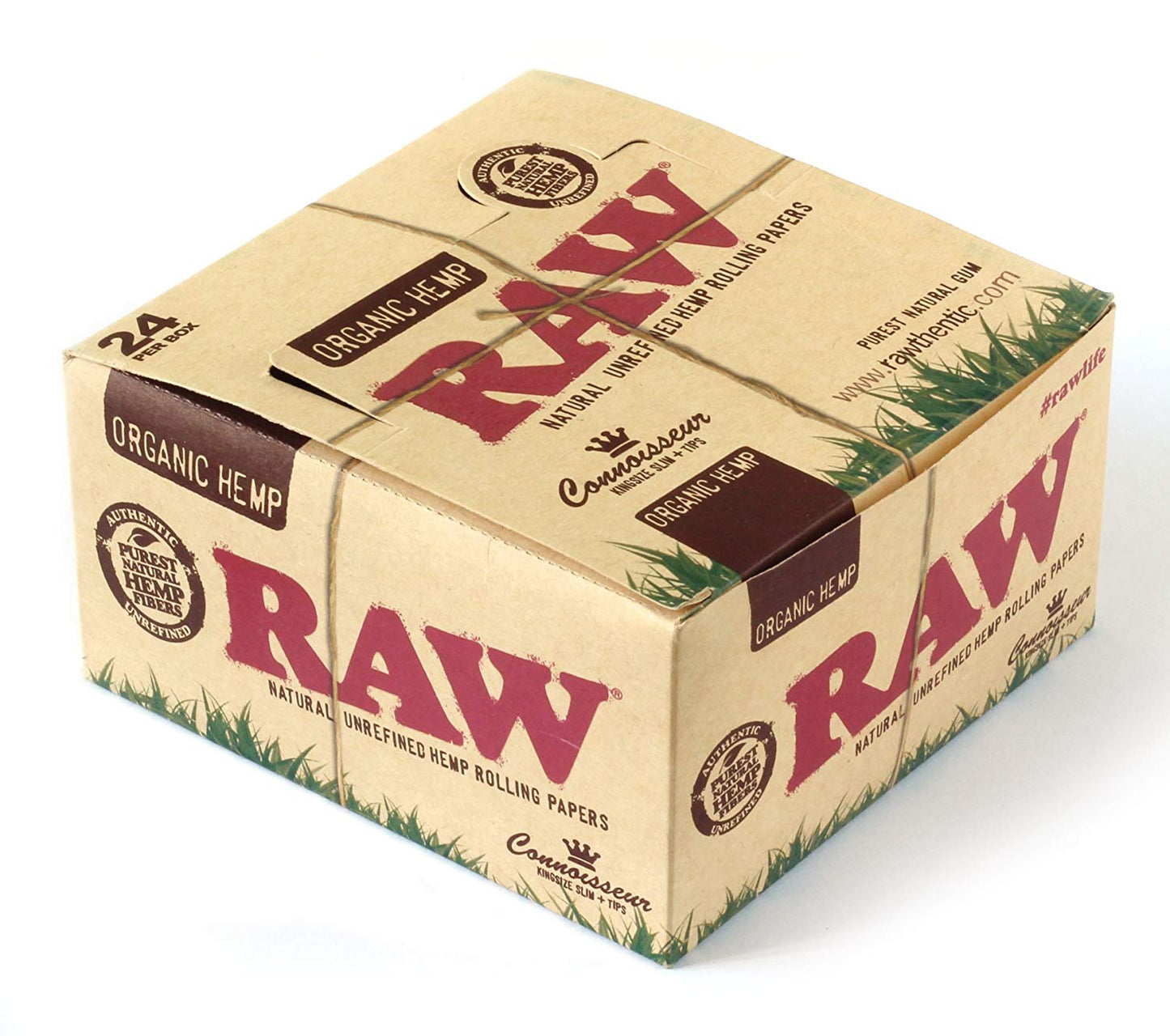 Raw Organic Connoisseur King sIze Slim Rolling papers + TIPS 24PK