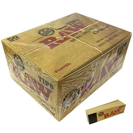 Raw Natural Rolling Papers Tips 50CT