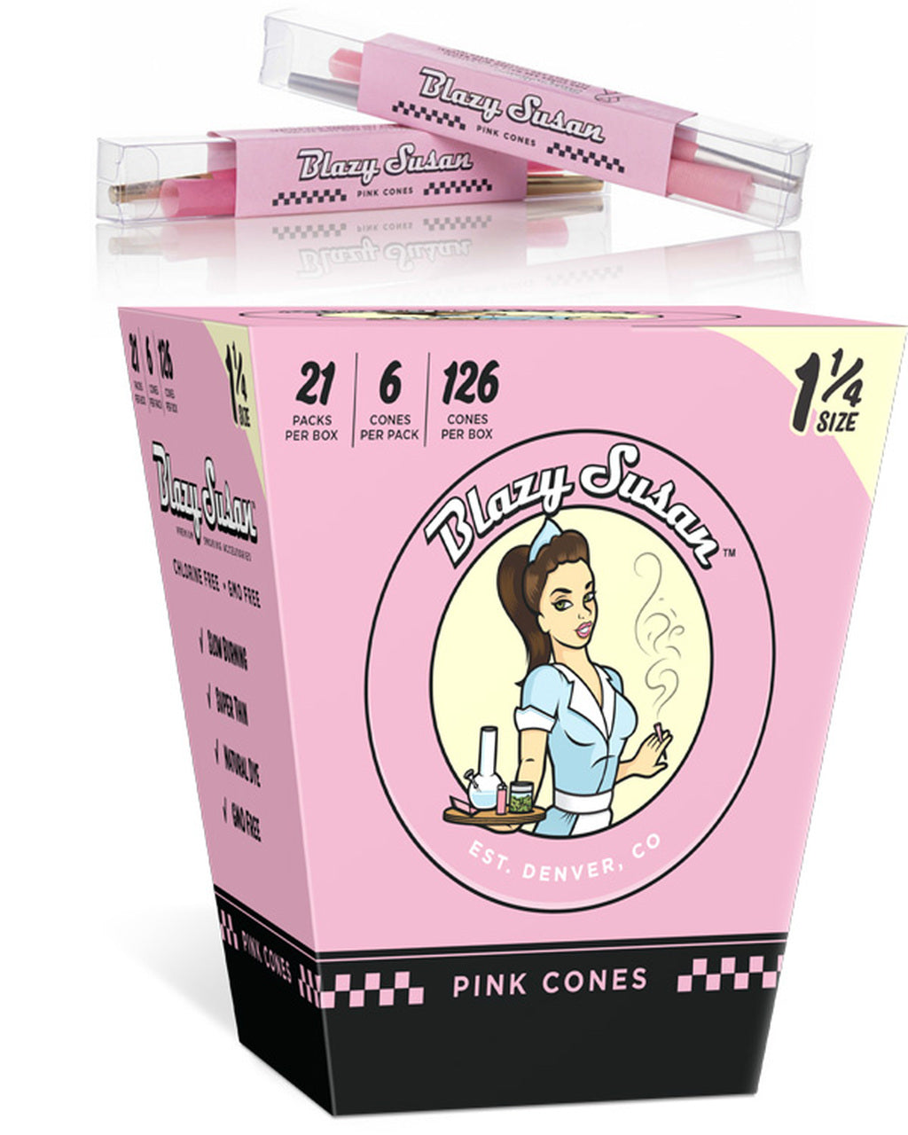 Blazy Susan Pink Cones 1 1/4 21PK 6 Cones/PK