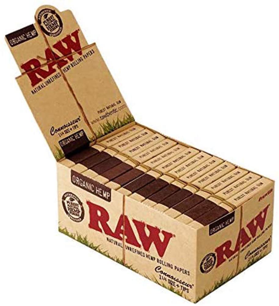 Raw Organic Connoisseur 1 1/4 Size + Tips 24PK Wholesale