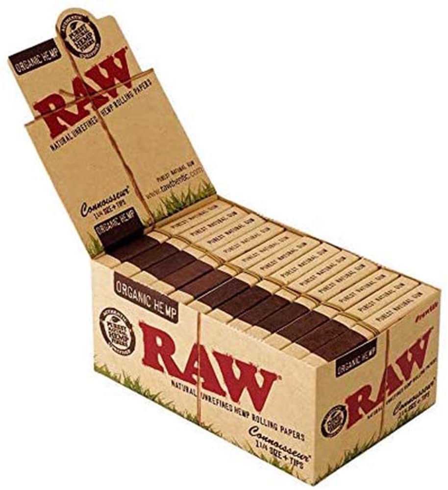 Raw Organic Connoisseur 1 1/4 Size + Tips 24PK