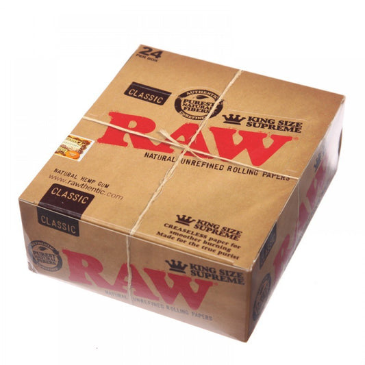 Raw Classic King Size Supreme Rolling Paper 24 Packs